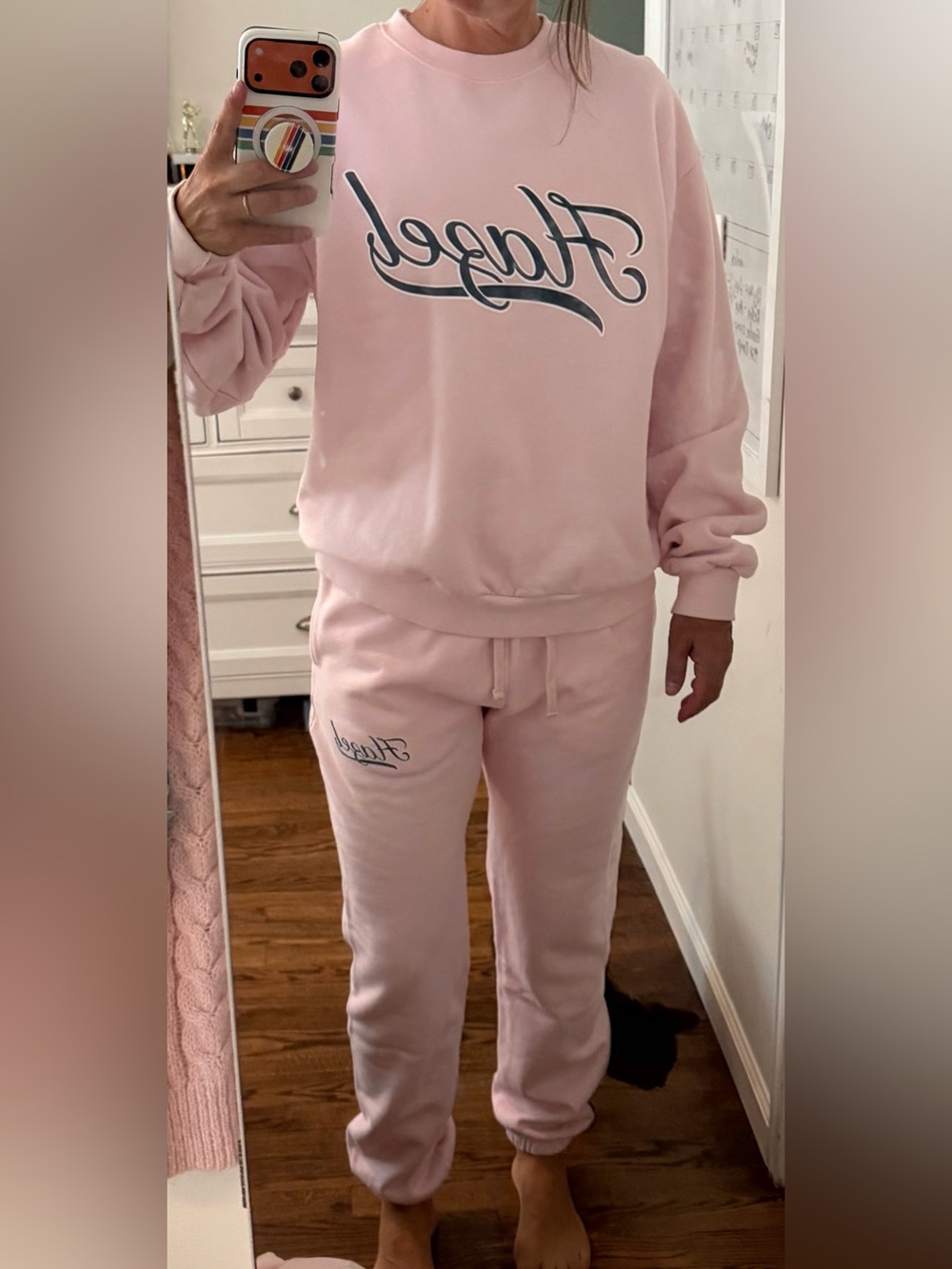 Hazel Boutique Script Sweatshirt (M) & Jogger (S) Set - DIFFERENT SIZES!!!